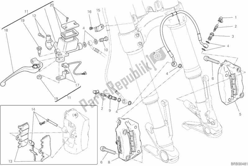 Todas las partes para Sistema De Freno Delantero de Ducati Monster 821 Thailand 2016